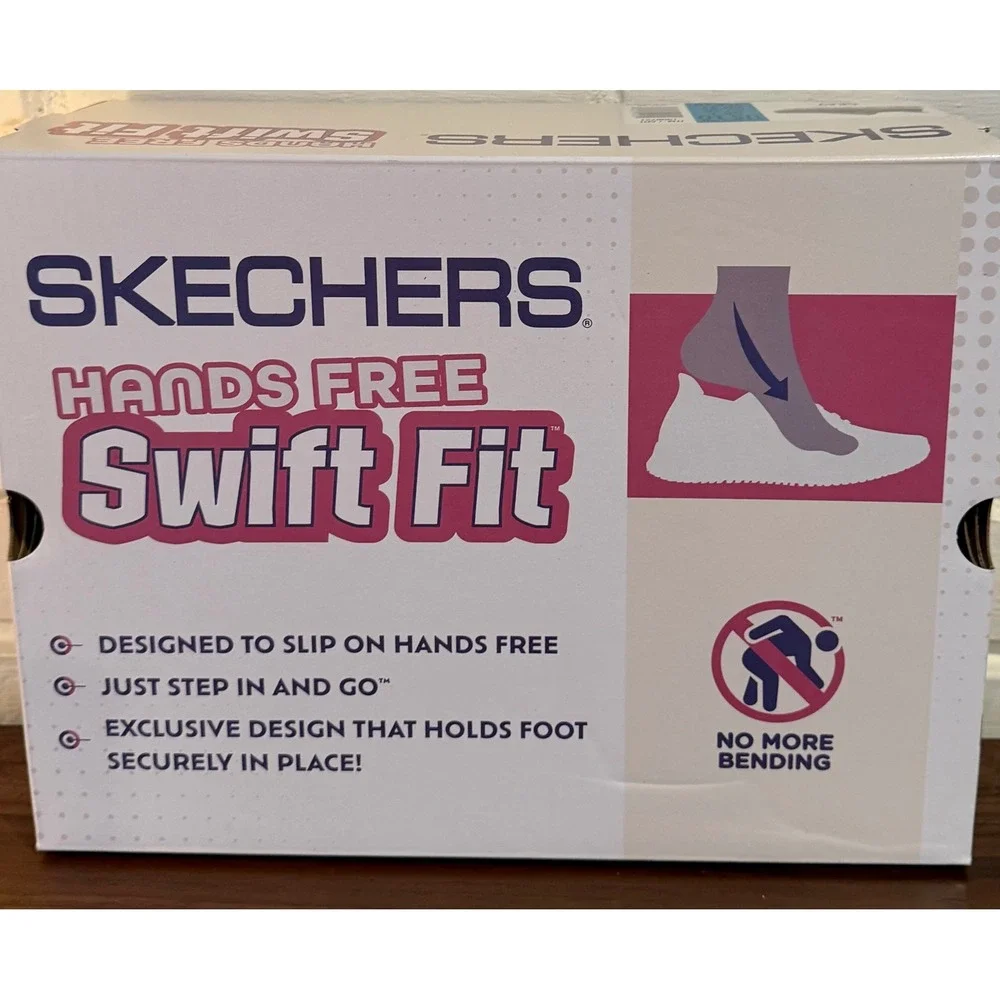NWT Skechers Womens Hands Free Swift Fit Glide-Lite 2.0 Gray Sneakers •10• Walk